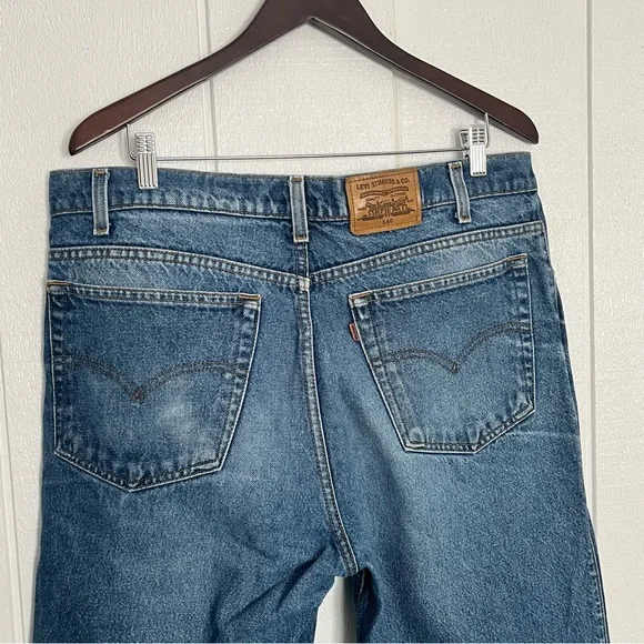 Vintage Levi's Orange Tab 540 Relaxed Fit Faded Dad Jeans Blue Wash Baggy 37x29